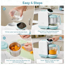 Chefhandy Baby Food Maker, Steamer & Blender, Puree Maker with Auto/Manual Blend, Steam Basket, Bottle Warmer & Sterili-zer, Compact Easy-to-Clean Baby Food Processor (White Blue) by TinyTreasures Baby Boutique