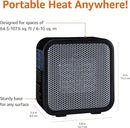 Amazon Basics Ceramic Space Heater, Mini Heater for Office Desk, Portable Tent Heater for Camping (Indoor Use), 500 W, With Tip-Over Protection, Lightweight (1.4 LBS), Black, 5.87”D x 3.15”W x 5.95”H by CozyNest Decor