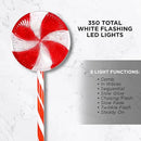 Alpine Corporation 28" H Outdoor Candy Cane Yard Stakes with Red and White LED Lights (Set of 3), Christmas Decoration by GreenHaven Gardens