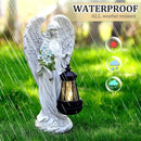 Solar Angel Outdoor Garden Decor Statues – 13.2 inches Solar Outdoor Sculptures for Outside Yard Art Patio Balcony Front Lawn Ornaments Gifts for Mom Grandma Women by GreenHaven Gardens