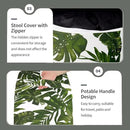 Inflatable Ottoman Stool D21 xH9 for Outdoor/Indoor Use, Water Repellent Patio Foot Rest Stool with Portable Handle,Round Pouf Ottoman Suitable for Garden,Deck and Camping - Palm Green by CozyNest Decor