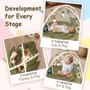 Infant Activity Center for Newborn to Develop Motor Cognition Leaves Leaf-Shaped Baby Play Gym & Activity Mat Extra Large Tummy Time Mat with 8 Detachable Toys by TinyTreasures Baby Boutique