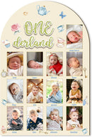R HORSE My First Year Photo Frame Board, 3D Onederland Tea Party Birthday Decorations Display Wood Board, Baby First Year Picture Frame 12 Months Milestone 1st Birthday Nursery Decor Gift for Girl by TinyTreasures Baby Boutique