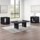 Steve Silver Furniture Aubrey Black End Table, Living Room/Bedroom, Contemporary/Modern Design, Bottom Storage Shelf, Chair Side/Media Table, 24'L x 24" W x 24" H, Black by CozyNest Decor