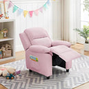 Ulax furniture Corduroy Kids Recliner Chair, Toddler Armrest Sofa Couch, Ergonomic Adjustable Lounge Sofa with Footrest, Padded Backrest, Storage Arms, Pink Recliner for Girls and Boys by CozyNest Decor