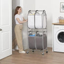 Neatfreak - 2 Tier Vertical Rolling Laundry Cart - Rolling Storage Cart On Wheels With 4 x Tote Hampers For Laundry, Towels, Blankets & Bathroom Organization - Quad Laundry Sorter by CozyNest Decor