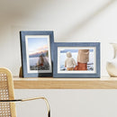 Vittanly 5x7 Picture Frames Set of 9, Shatter Resistant Plexiglass, Display 4x6 Pictures with Mat or 5x7 without Mat, Photo Frames for Wall or Tabletop, Engineered Wood, Navy by CozyNest Decor