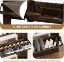 Shoe Cabinet Set 2 with 3 Flip Drawers, Narrow Shoe Cabinet with 9 Hooks Coat Rack, Freestanding Shoes Storage Cabinets with Adjustable Shelves for Entryway, Hallway, Living Room, Rustic Brown by CozyNest Decor