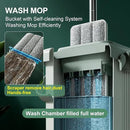 JOYMOOP Mop and Bucket with Wringer Set for Floor Cleaning and Wall Cleaner, Flat Mop and Bucket System Set with 2 Mops and 8 Large Microfiber Pads - Green by CozyNest Decor