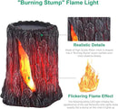 TONULAX Solar Lights Outdoor - Stump On Fire Torch, Flickering Flame Lantern, Solar Powered Landscape Decoration for Garden, Patio, Pathway, Deck & Yard Decor (2 Pack), Resin, Copper by GreenHaven Gardens