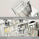 Modern 4-Light Chrome Crystal Bathroom Vanity Light Fixtures by CozyNest Decor