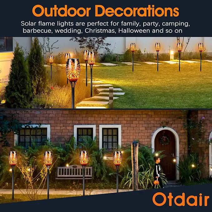 Otdair Solar Outdoor Lights, 16 Pack 12LED Solar Tiki Torches with Flickering Flame, IP65 Waterproof Mini Solar Torch Lights Auto On/Off for Garden, Patio, Yard, Pathway, photo 7 of 7