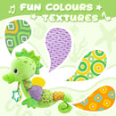 Baby Toys 0 to 12 Months, Musical Stuffed Animal Activity Soft Toys with Multi-Sensory Crinkle, Rattle and Textures, Infant Tummy Time Toys for Newborn Boys Girls, Seahorse, Green by TinyTreasures Baby Boutique