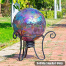 VCUTEKA Gazing Ball, Iridescent Crackled Glass Mosaic Gazing Balls Sphere for Garden Lawn Outdoor Ornament Yard Decorative, 10-Inch, Purple by CozyNest Decor