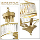 20" Modern Crystal Chandelier, 5-Light Gold Dinning Room Light Fixtures Over Table, Hanging Round Pendant Chandelier for Kitchen Island Entryway Bedroom Office Bathroom Stairwell by CozyNest Decor