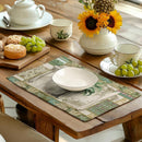 Tropical Palm Tree Placemats Set of 4 Summer Vintage Green Leaf Kitchen Table Mat 12x18 Inch Hawaii Beach Jungle Plant Tree Heat Resistant Washable Linen Place Mats for Dining Tables by CozyNest Decor