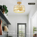 12” 3-Light Modern Crystal Chandeliers Gold Dinning Room Light Fixture, Round Pendant Light Kitchen Island Chandelier, Flush Mount Ceiling Light for Living Room Entryway Bedroom Foyer by CozyNest Decor