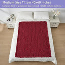 Bigacogo Chunky Knit Throw Blanket for Couch, 40x60 inches, 100% Hand Knitted with Thick Jumbo Chenille Yarn, Cozy Soft Large Rope Knot Cable Crochet Blankets for Sofa Bed Living Room, Red by CozyNest Decor