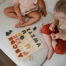 mushie Wooden Alphabet Puzzle | for Kids 3 Years+ | Preschool Educational & Toddler Montessori Toys (26 pcs) by TinyTreasures Baby Boutique