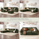 mopio Oversized Modular Sectional Sofa with Fully Removable Covers and Storage, Convertible U, L-Shaped and Sleeper Sectional, Modern Couches with Ottoman Chaise (Olive Green Velvet, 6 Seats, L) by CozyNest Decor