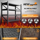 79” W Garage Shelving Heavy Duty, 7000LBS Metal Storage Shelves, 4 Tier Storage Rack Shelf, Steel Industrial Shelving, Adjustable Standing Shelf for Basement/Warehouse 79" W x 24" D x 79" H, Black by GreenHaven Gardens