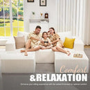 Hobestluk Modular Sectional Sofa Memory Foam Couch Oversized Sectional Sofa 3-Seater with Chaises Cloud Couch with Removable Cover U Shaped Sofa for Living Room (Strip White, U Shape) by CozyNest Decor