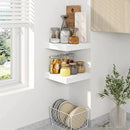8 Inch Deep Floating Shelves White, Rustic Wood Floating Shelf for Home Decor, 8 x 8 Inch Square Wall Shelves, Wooden Storage & Display Shelves for Kitchen, Bathroom, Living Room, Set of 2 by CozyNest Decor