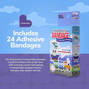 BioSwiss Bandages, Transportation Shaped Self Adhesive Bandage, Latex Free Sterile Wound Care, Fun First Aid Kit Supplies for Kids and Adults, 24 Count by TinyTreasures Baby Boutique