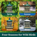 Bird Feeders for Outdoors, 6.5lb Large Capacity, Heavy Duty Metal Bird Feeder, Supports Cardinal, Finch, Blue Jay and Wild Birds(Green) by CozyNest Decor