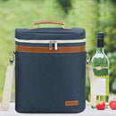 ZORMY 3 Bottle Insulated Wine Tote Cooler Bag, Portable Carrier with Corkscrew Opener and Shoulder Strap for Beach Travel Picnic, Unique Gift for Wine Lovers Navy Blue by TinyTreasures Baby Boutique