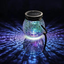 Cooo 6 Pack Solar Lantern Outdoor Waterproof Iridescent Crackle Glass with 215% Larger Solar Panel, Stainless Steel Lid – Rainbow Glass Hanging Light with Cool White LED for Garden Patio Table by CozyNest Decor