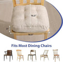 Chair Cushions, Memory Foam Dining Chair Cushions, Tufted Indoor Chair Pads, Set of 4, 16.5' x 16.5' x 3.5', Beige by CozyNest Decor