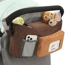 Accmor Universal Stroller Organizer with Insulated Cup Holder, Stroller Caddy Bag Accessories, Stroller Cup Holder Organizer for Uppababy Baby Jogger Britax Stroller, Brown by TinyTreasures Baby Boutique
