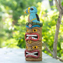 Tiki Totem Pole-Solar Tiki Statue Head Decor - 12.32 inch Tall Tiki Decorations for Tiki Bar Outdoor Patio Balcony Yard Backyard by GreenHaven Gardens