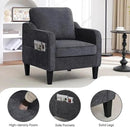Accent Chair for Living Room, Mid Century Modern Reading Chair for Bedroom, Upholstered Armchair with Side Pockets, Comfy Single Sofa Side Chair for Office, Apartment, Small Room, Dark Grey by CozyNest Decor