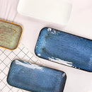 Porcelain Dinner Plates Blue 2 PCS, Serving platters for entertaining, for Fruit, cheese, snack, Bread, cupcake, Salad - Scratch Resistant durable, Microwave, Dishwasher Safe by CozyNest Decor