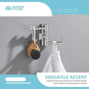 Angle Simple Towel Hook for Bathroom, SUS 304 Stainless Steel Foldable Robe Towel Holder, Wall Coat Hook, Polished Chrome by CozyNest Decor