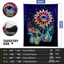 ADDWel Blacklight Sunflower Tapestry, Hippie Eye Tapestry Glow In The Dark, UV Reactive Black Light Upright Posters Wall Hanging for Bedroom Dorm Living Room Backdrop Decor by CozyNest Decor