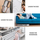 HOMELUX THEORY 2pc Under Bed Storage Containers, Bedroom Under the Bed Drawer Storage Organizer with Bins and Lids, Medium Underbed Clothes Storage Box Ideal for Blanket, Fabric, & Shoes (LightGray) by CozyNest Decor