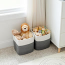 NaturalCozy Storage Cubes 11 Inch Cotton Rope Woven Baskets for Organizing, 3-Pack | Cube Storage Bin | Square Storage Baskets for Shelves Organizer, Classroom, Kids Toy Bins, Closet, Baby Nursery by TinyTreasures Baby Boutique