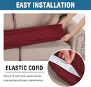 H.VERSAILTEX Super Stretch Individual Seat Cushion Covers Sofa Covers Couch Cushion Covers Slipcover Sets Thick Jacquard Textured Twill Fabric (1 Piece Loveseat Cushion Cover, Burgundy Red) by CozyNest Decor
