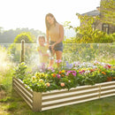 Land Guard 2 Pack 8×4×1ft Galvanized Metal Raised Garden Bed, Metal Planter Kit Box Outdoor for Deep-Rooted Vegetables, Flowers, Green and Herbs (Cream Yellow) by CozyNest Decor