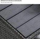 Outdoor Wicker Storage Cabinet,Patio Bar Table with Wheel, Outdoor Buffet Cabinet Movable, Garden Weather-Proof Bar Table/Cart for Indoor&Outdoor (Morden Gray) by CozyNest Decor