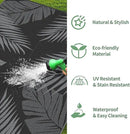 GENIMO Outdoor Rug 2.5' x 8' Waterproof for Patios Clearance, Reversible Outdoor Plastic Straw Camping Rug Carpet, Large Area Rugs Mats for RV, Camper, Deck, Balcony, Porch, Beach, Picnic, Black&Grey by CozyNest Decor