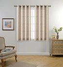 MIUCO Floral Embroidery Semi Sheer Curtains Faux Linen Grommet Window Curtains for Bedroom 52 x 63 Inch 2 Panels, Linen by CozyNest Decor