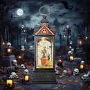 Halloween Snow Globe Lantern, Spooky Ghost Halloween Decor, Plug-in & Battery Operated Snow Globes for Halloween Decorations Indoor by CozyNest Decor