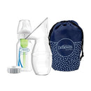 Dr. Brown's 100% Silicone One-Piece Breast Pump,Hands-Free Breast Milk Collector with Anti-Colic Options+ Baby Bottle (4 oz/120 mL),Level 1 Nipple,Travel Lid and Travel Bag by TinyTreasures Baby Boutique
