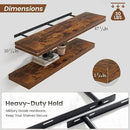 Heimlove 48" Floating Shelves for Wall,10 Deep Rustic Brown Wood Display & Storage Wall Shelves with Heavy Duty Brackets for Bathroom,Bedroom,Kitchen,Living Room,Office,Set of 2 by CozyNest Decor