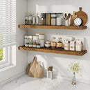 Fun Memories 40" Rustic Wood Floating Shelves with Invisible Brackets for Storage & Decor, Deep Wall Mounted Shelves for Bathroom, Kitchen, Living Room (Brown,Set of 2) by CozyNest Decor