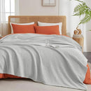 PHF Ultra Soft Waffle Weave Throw Blanket 50"x 60"- Washed Lightweight Breathable Cozy Woven Blanket for Bed - Aesthetic Decor for Couch Bedding Sofa Home Car - Light Grey by CozyNest Decor
